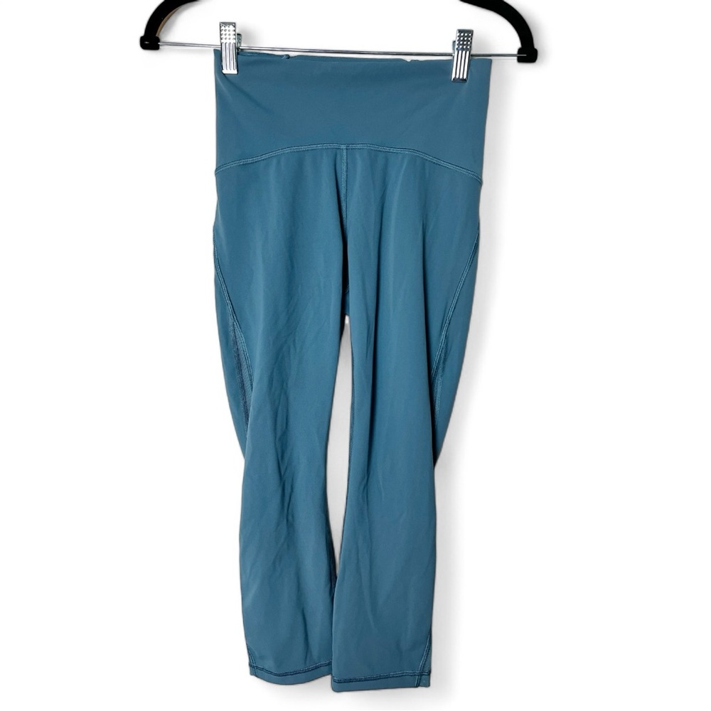 Lululemon - Women’s Train Times Crop Leggings Persian‎ Blue Mesh - Sz. 4